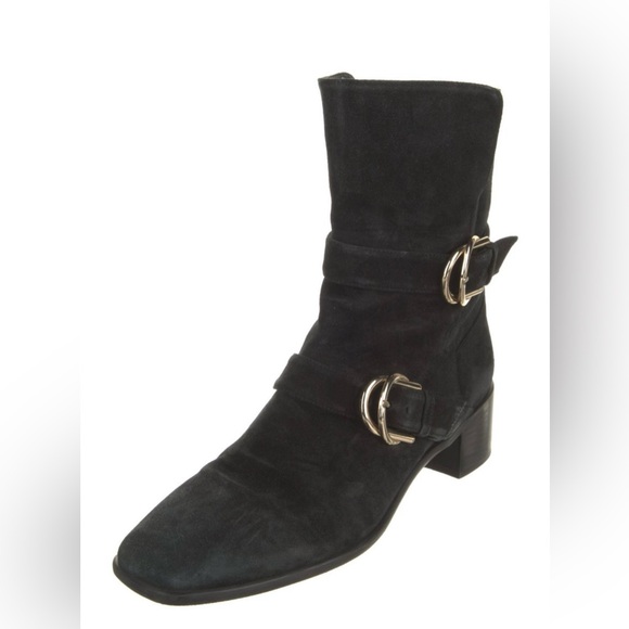 Britain Suede Stack-Heel Booties Ankle boots Stuart Weitzman - Picture 4 of 6